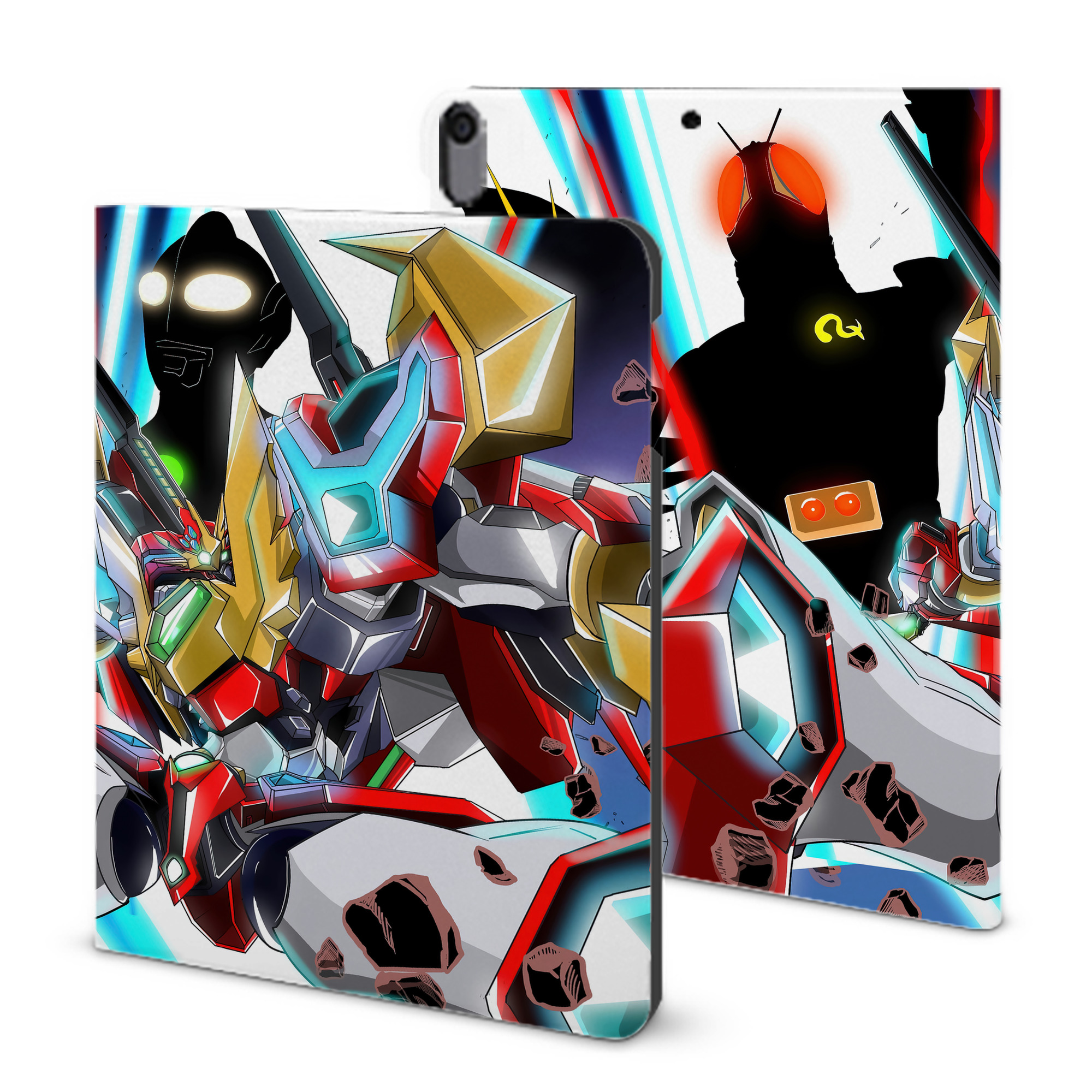 （画像用） ウルトラマン Ultraman IPad ケース ブック型 PUレザー TPU 耐衝撃 軽量 薄型 ペン収納なし 全面保護 IPad 各モデル対応
